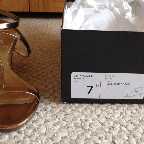 J. CREW - Greta Metallic T-Strap Sandal - NEW in Box - Picture 8 of 8